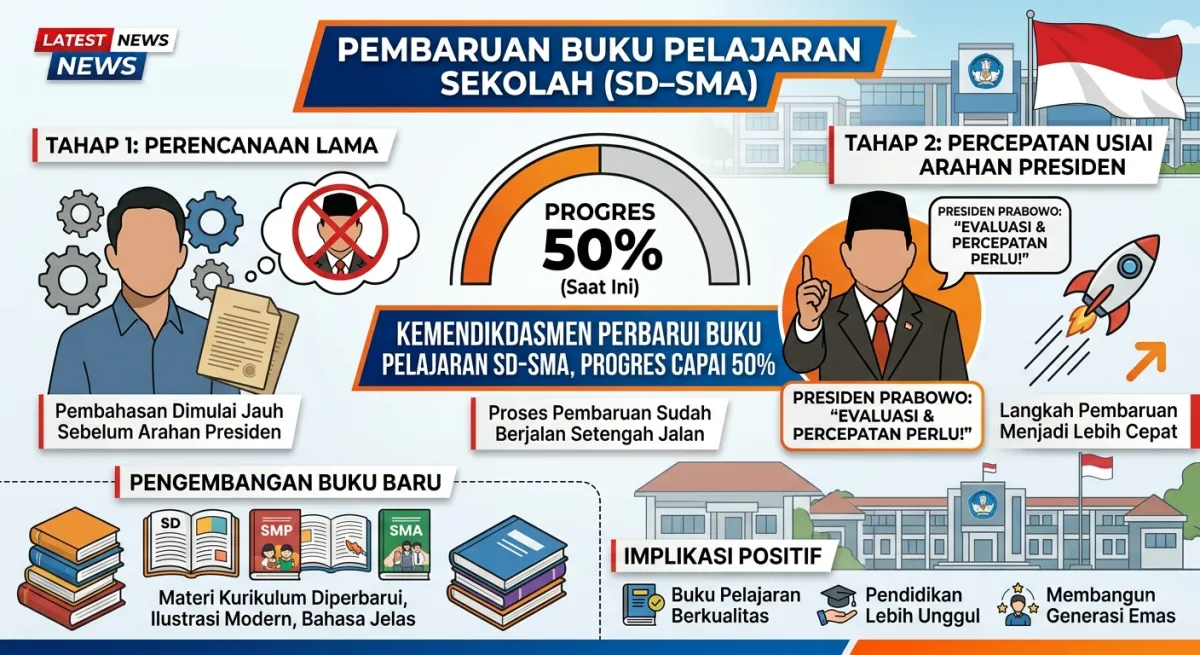 KEMENDIKDASMEN PERBARUI BUKU PELAJARAN SD–SMA, PROGRES SUDAH CAPAI 50 PERSEN