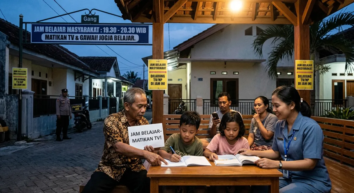 PEMKOT YOGYAKARTA PERKUAT BUDAYA BELAJAR ANAK LEWAT PROGRAM JAM BELAJAR MASYARAKAT