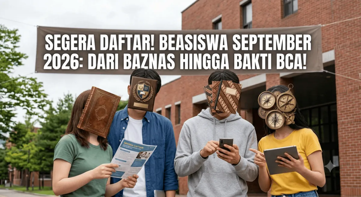 DAFTAR 6 BEASISWA SEPTEMBER 2026 : DARI BAZNAS HINGGA BAKTI BCA