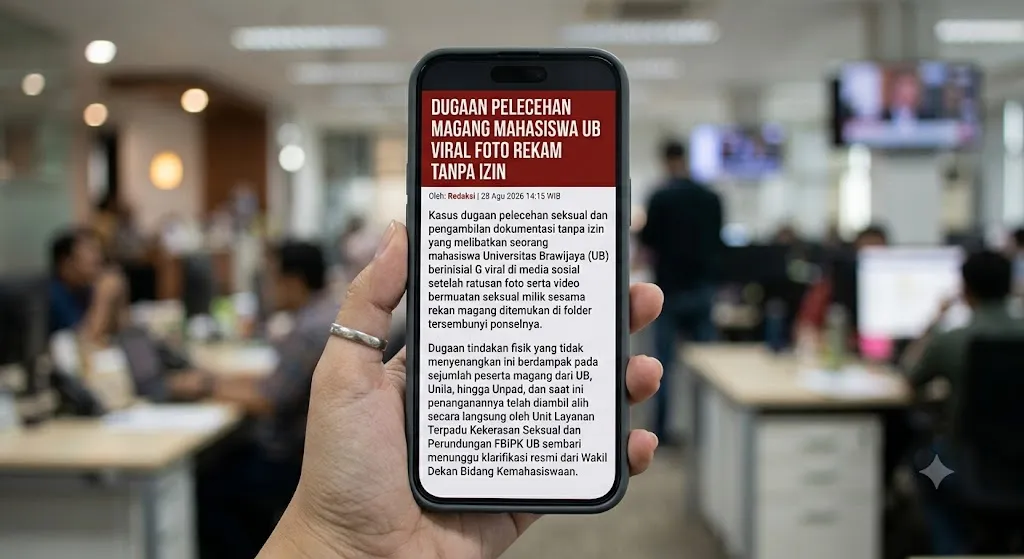 KASUS PELECEHAN MAGANG VIRAL, OKNUM MAHASISWA UB DIDUGA SIMPAN RATUSAN FOTO DOKUMENTASI TANPA IZIN
