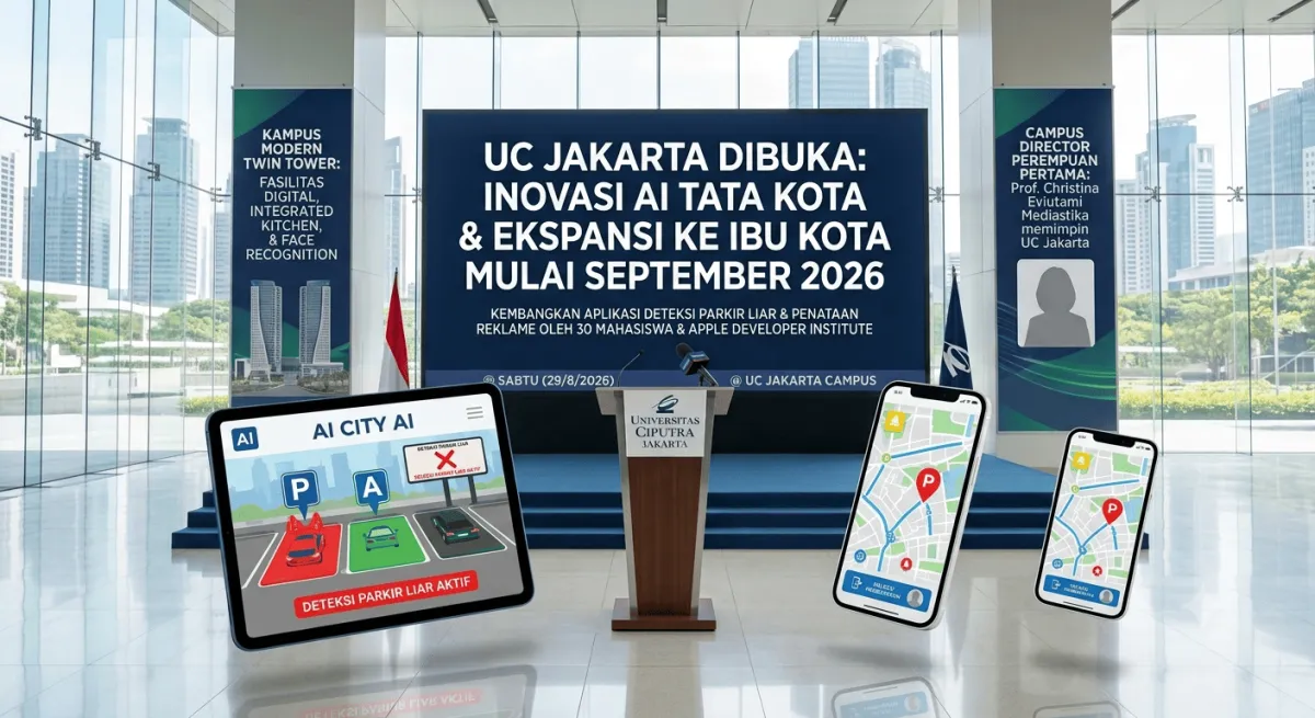 KEMBANGKAN AI PARKIR LIAR DAN REKLAME, UNIVERSITAS CIPUTRA RESMI EKSPANSI KAMPUS BARU DI JAKARTA
