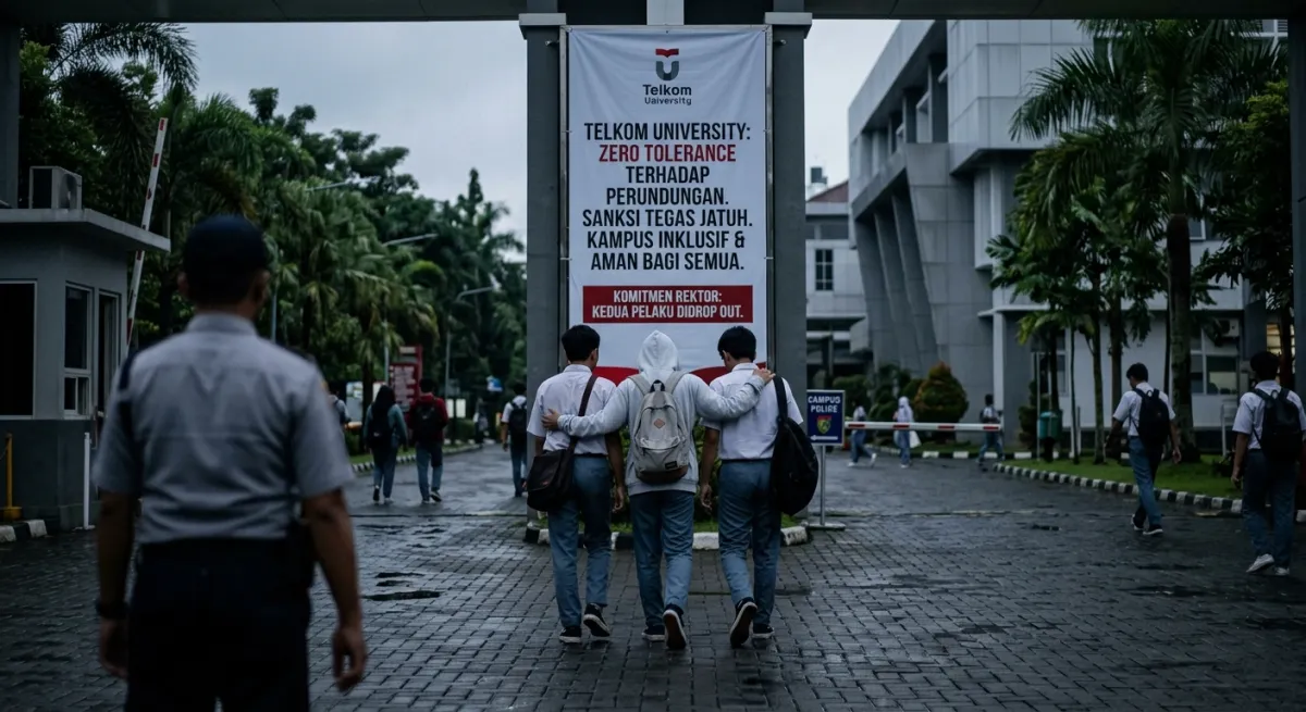 TELKOM UNIVERSITY JATUHKAN SANKSI TEGAS HINGGA DROPOUT KEPADA DUA MAHASISWA PELAKU PERUNDUNGAN