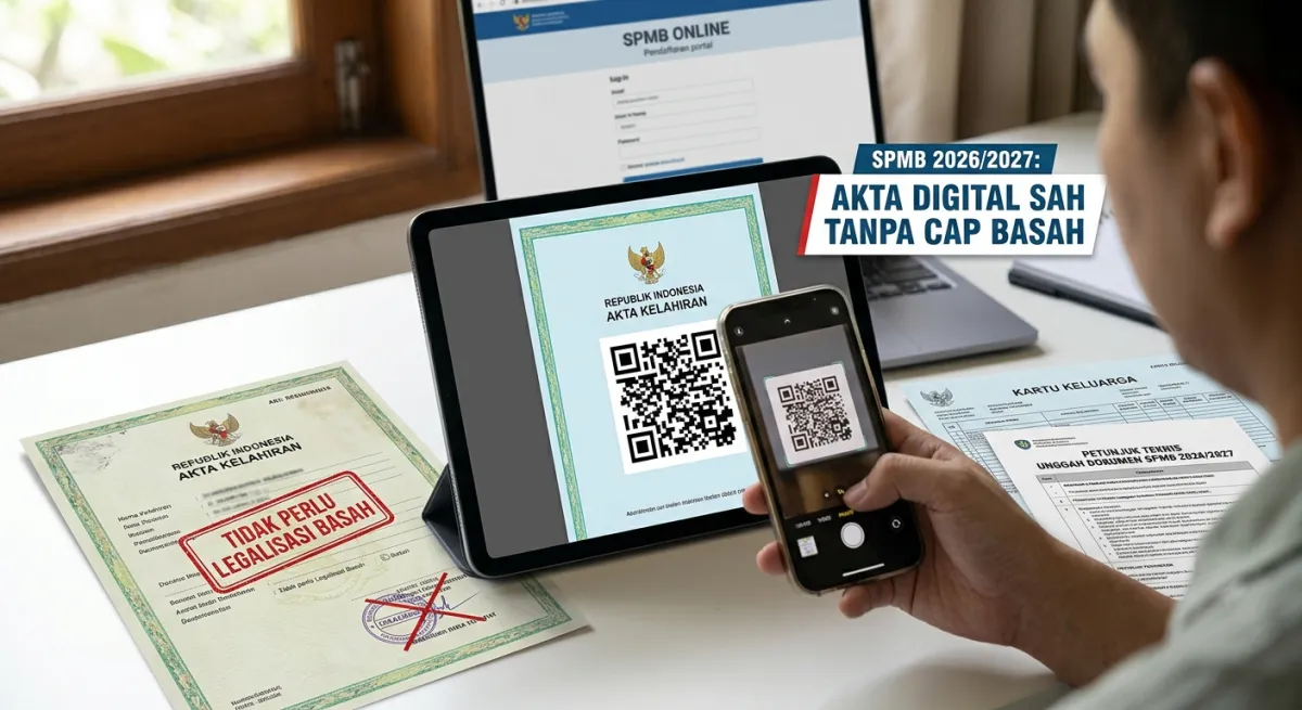 AKTA KELAHIRAN DIGITAL BISA DIGUNAKAN UNTUK DAFTAR SPMB 2026/2027 TANPA PERLU LEGALISASI BASAH