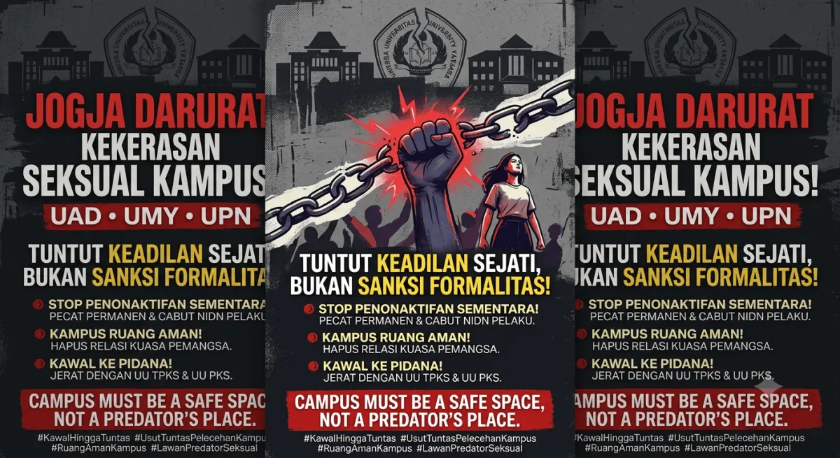 TIGA SERANGKAI (UAD, UMY, UPN) DARURAT PELECEHAN SEKSUAL KAMPUS DI YOGYAKARTA